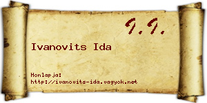 Ivanovits Ida névjegykártya